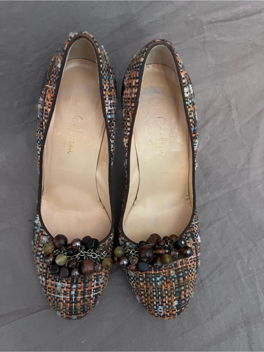 COLE HAAN Multicolor Tweed Beaded Accent Women’s Pumps
